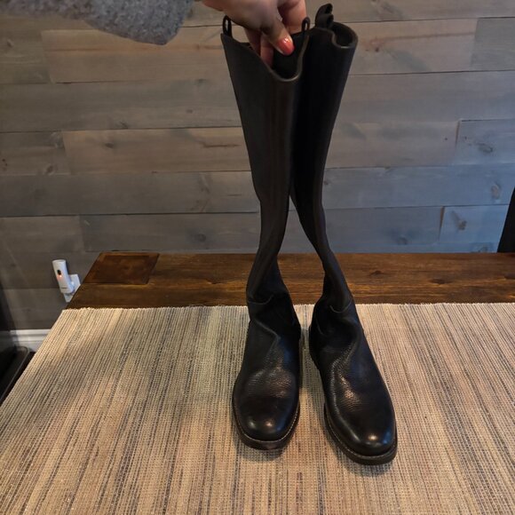 FRANCO SARTO | Women's Meyer Wide-Calf Knee-High Leather Riding Boots Black Sz 6 - Picture 2 of 6